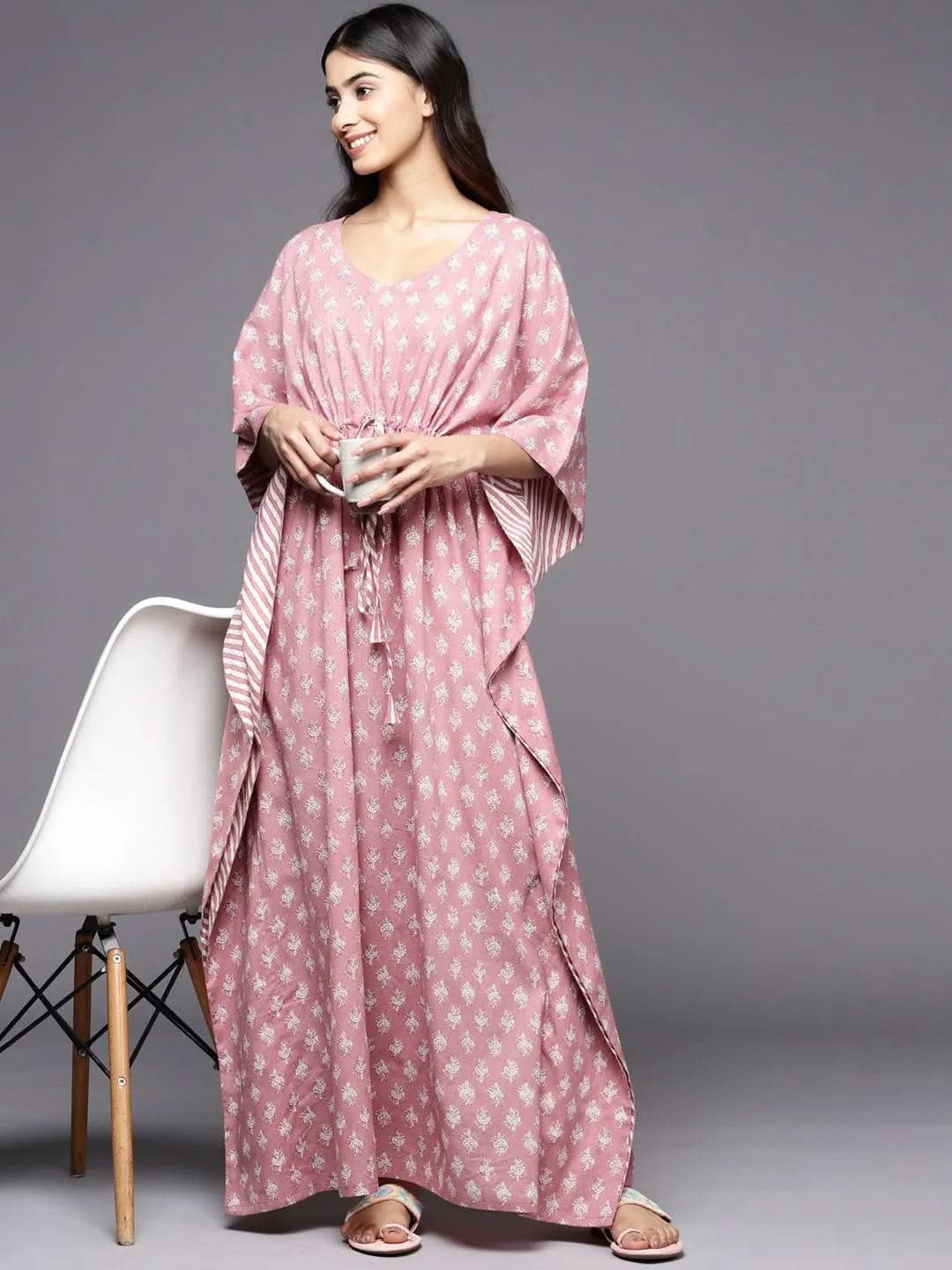 Anouk Mauve Printed Cotton Nightdress