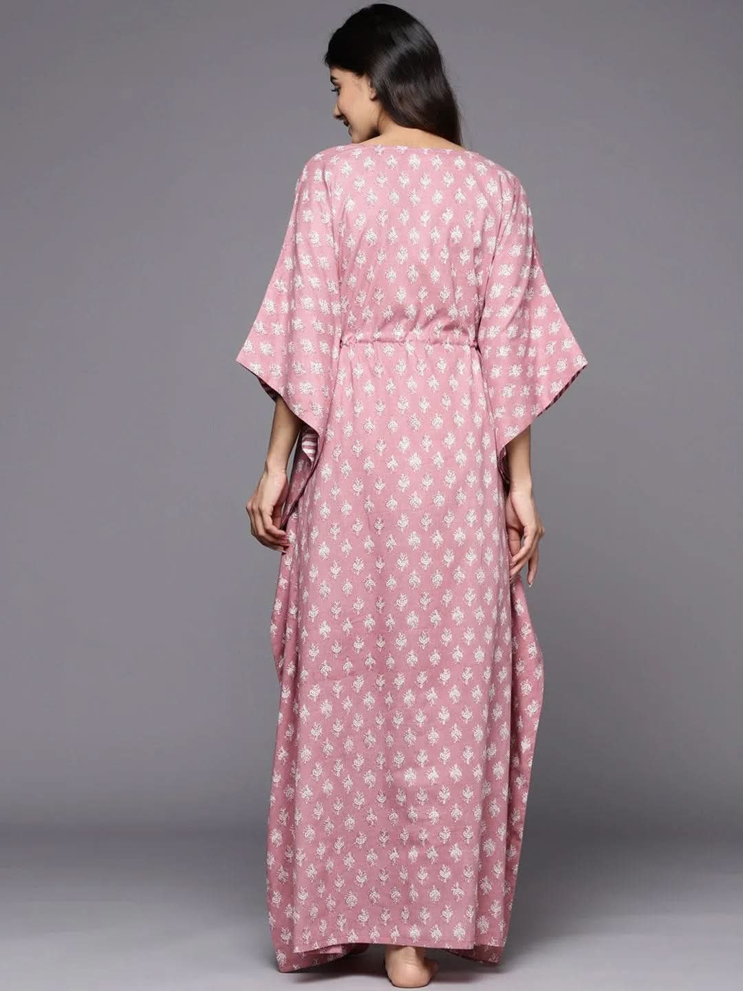 Anouk Mauve Printed Cotton Nightdress