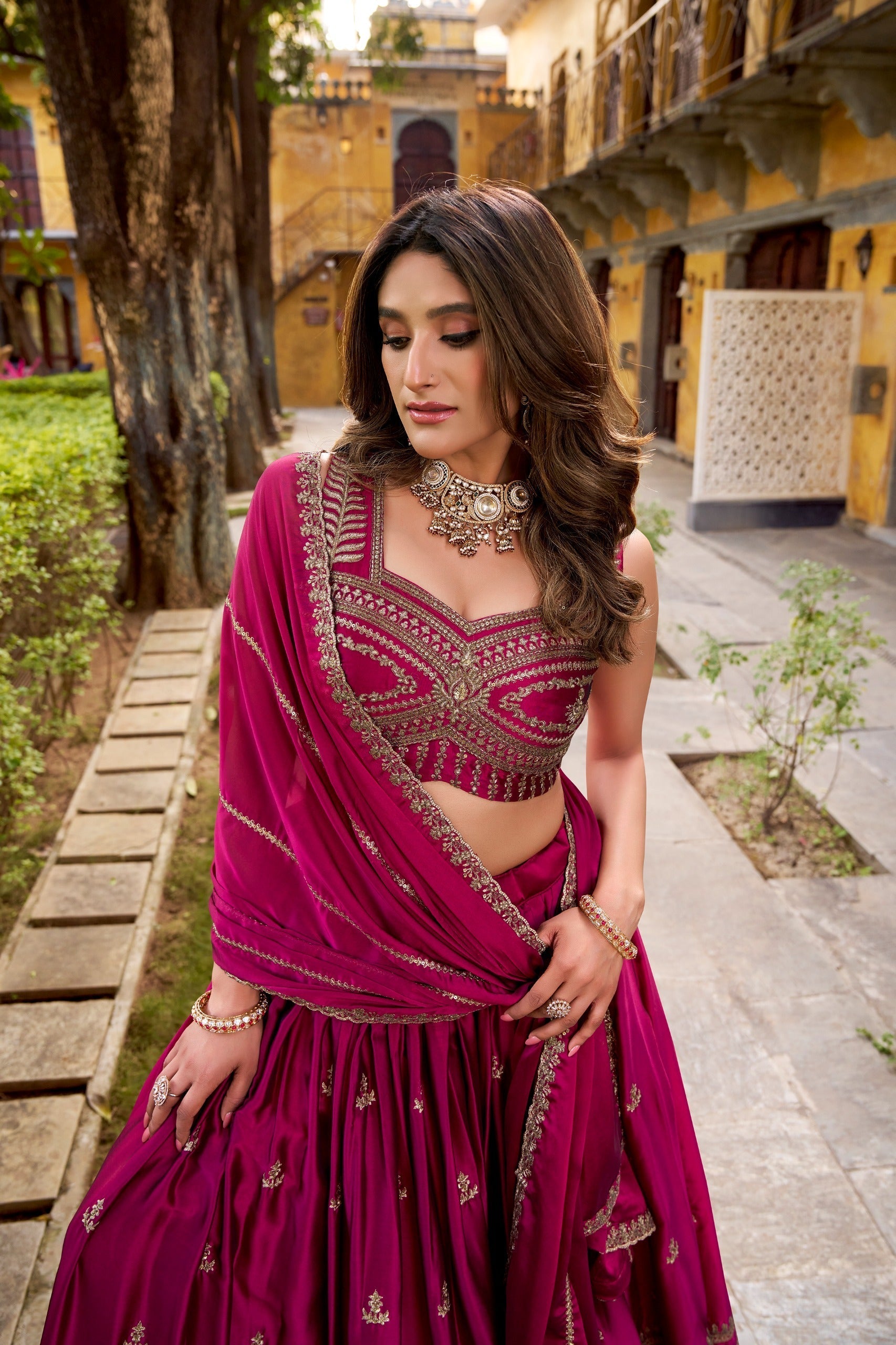 Meganta Sequins Embroidered Lehenga Set
