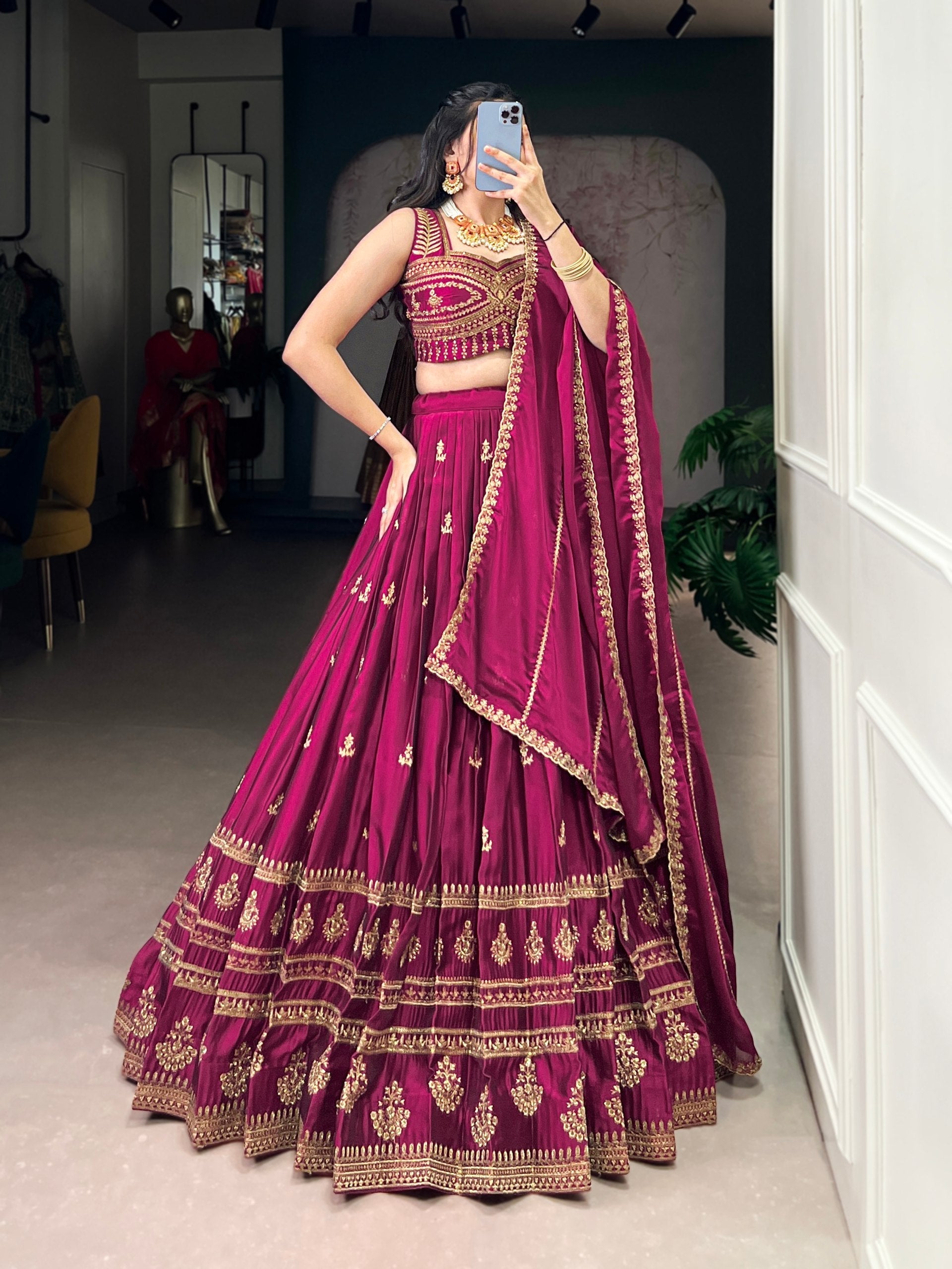 Meganta Sequins Embroidered Lehenga Set