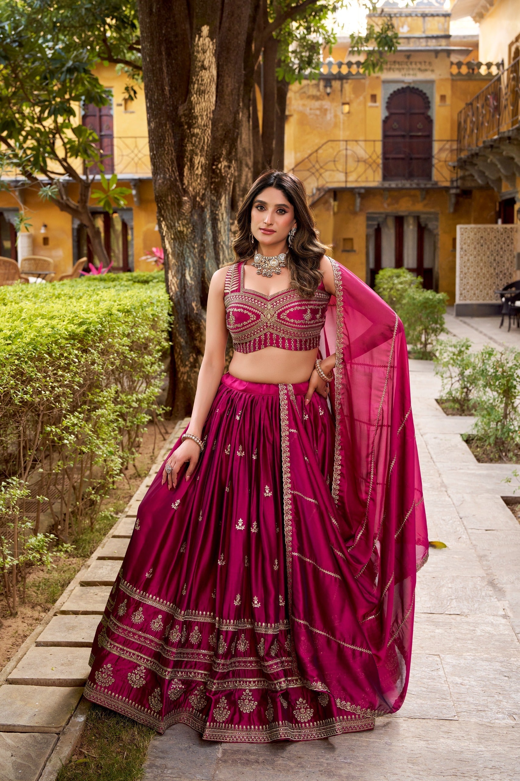 Meganta Sequins Embroidered Lehenga Set