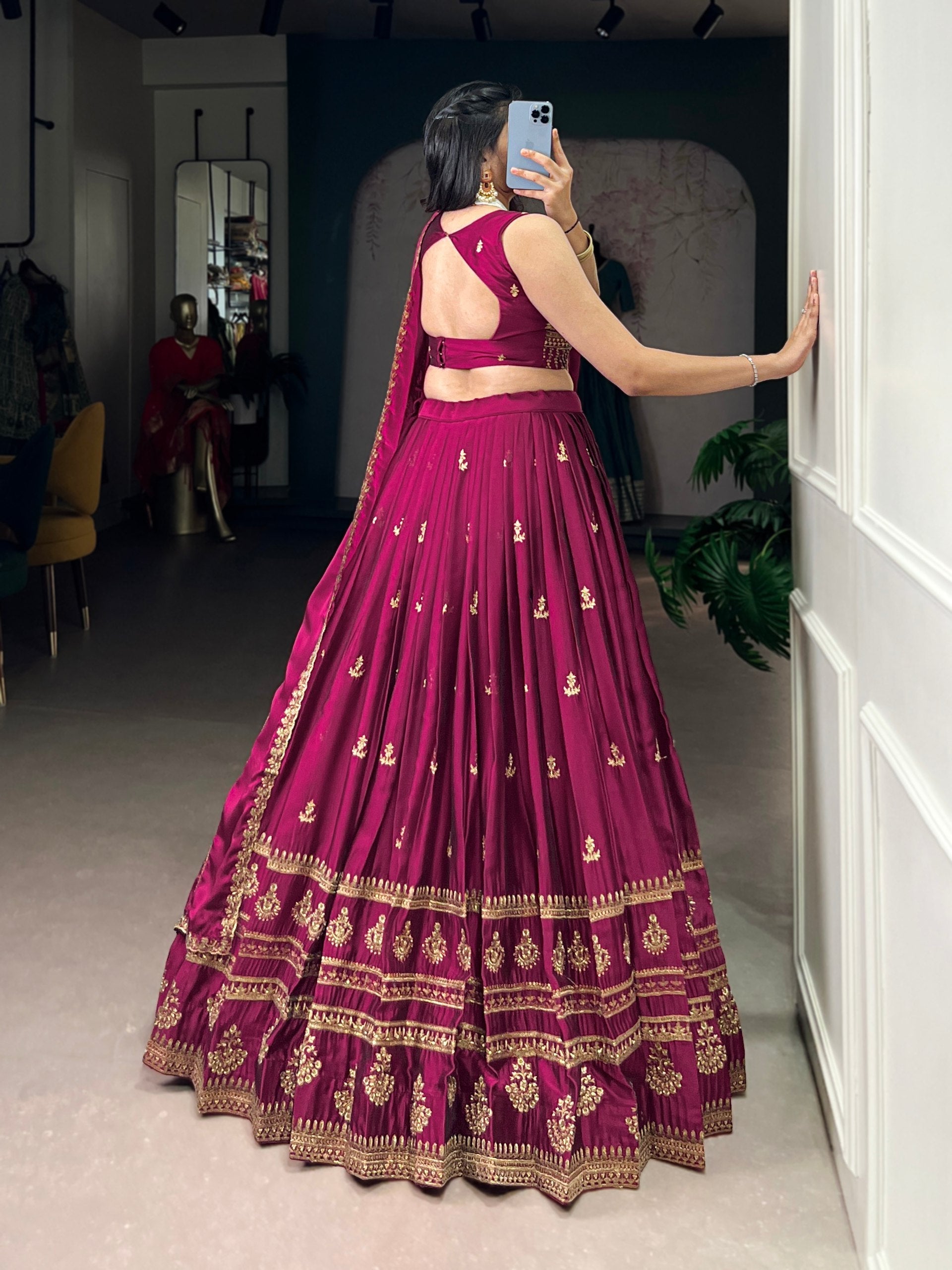 Meganta Sequins Embroidered Lehenga Set