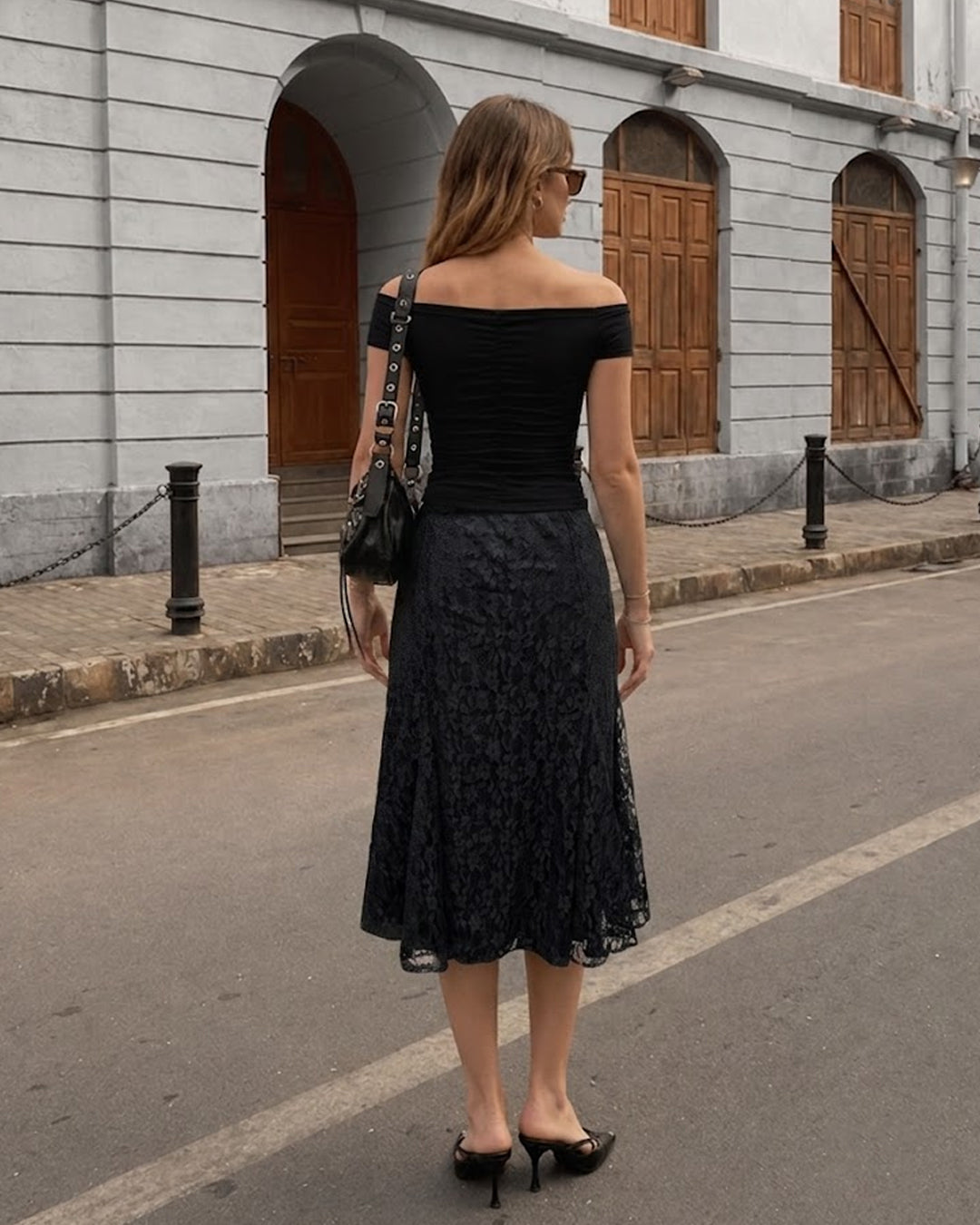 A-Line Mini Skirt with Zipper in Classic Black