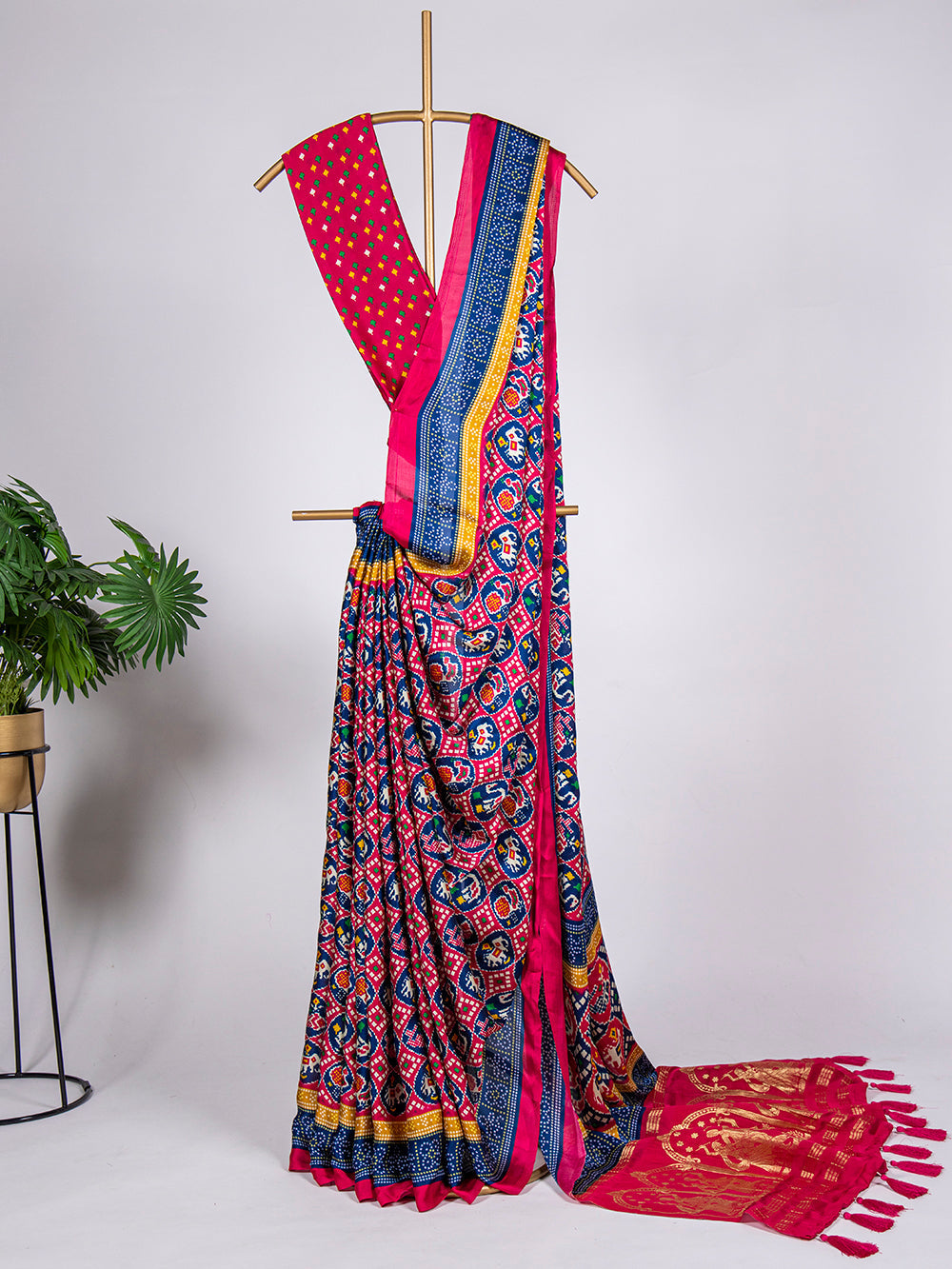 Multi Color Digital Printed Pure Gaji Silk Saree