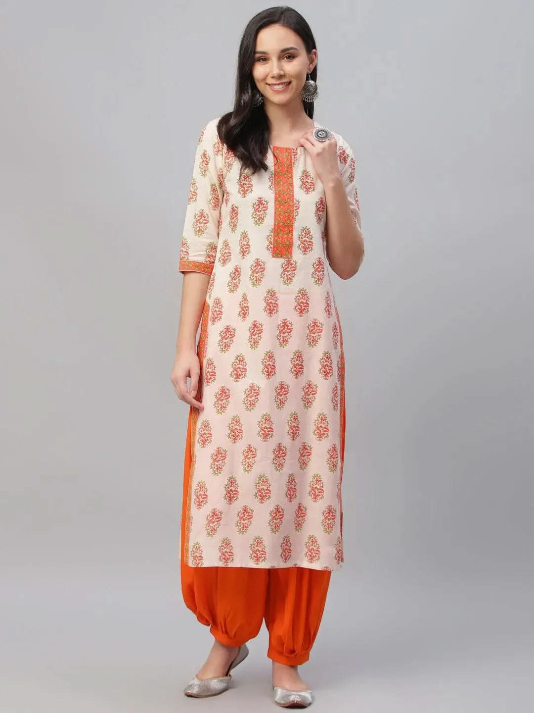 Anouk Multicoloured Printed Cotton Kurta