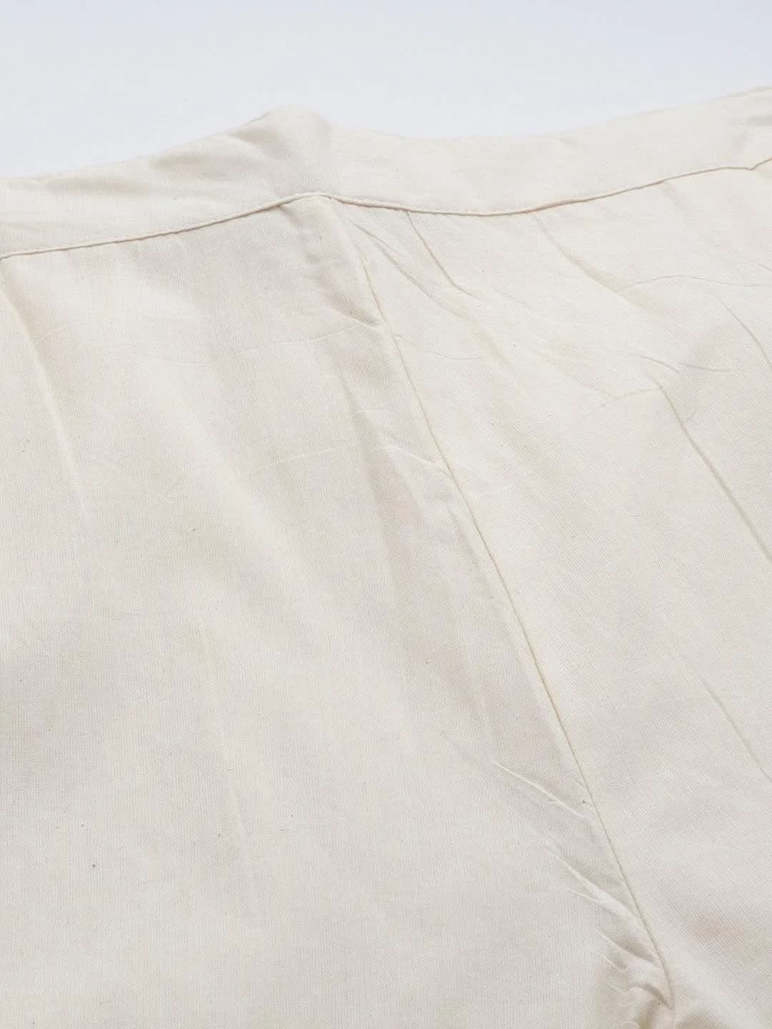 Anouk Off White Schiffli Cotton Palazzos