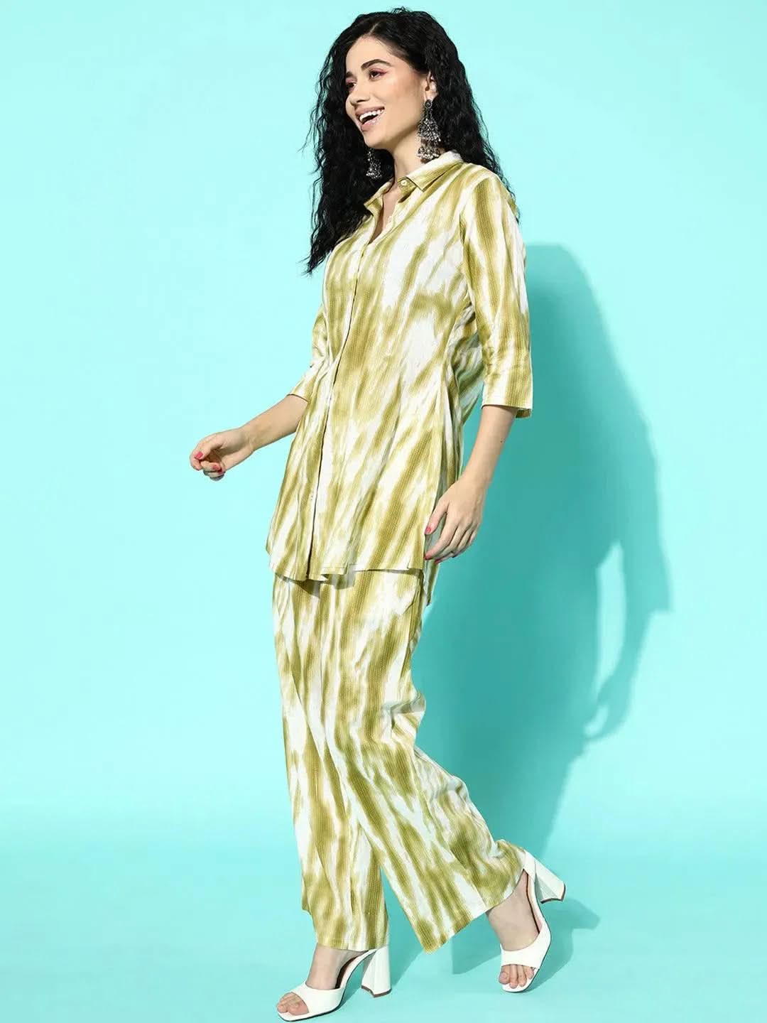 Anouk Olive Printed Cotton Night Suit