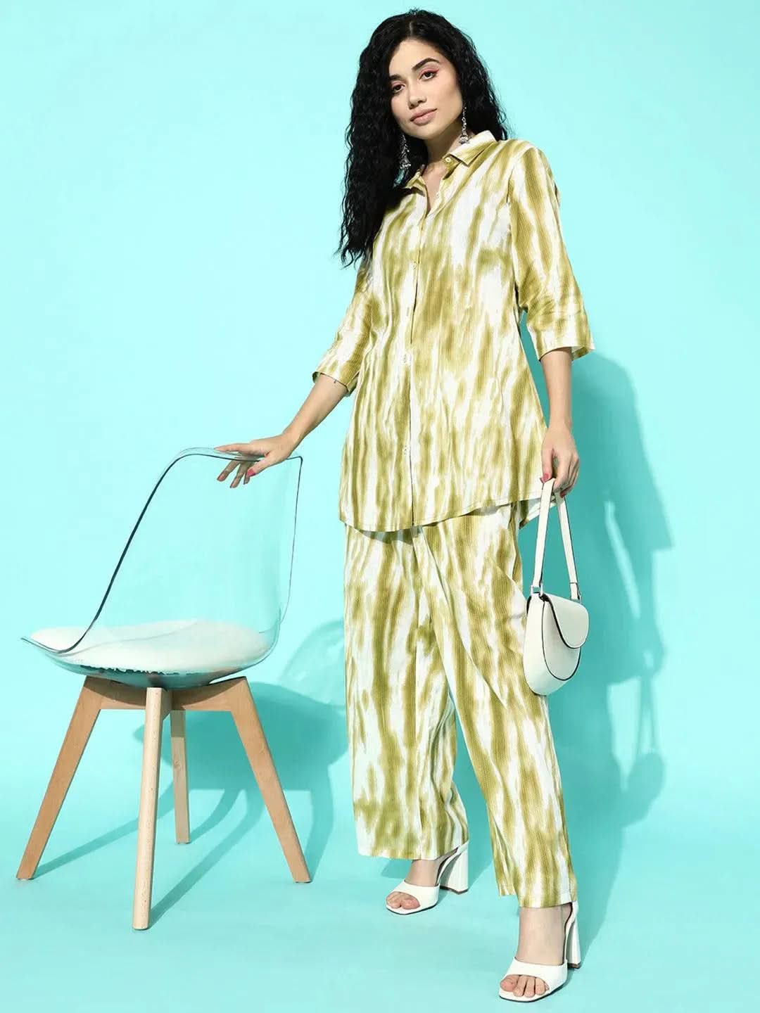 Anouk Olive Printed Cotton Night Suit