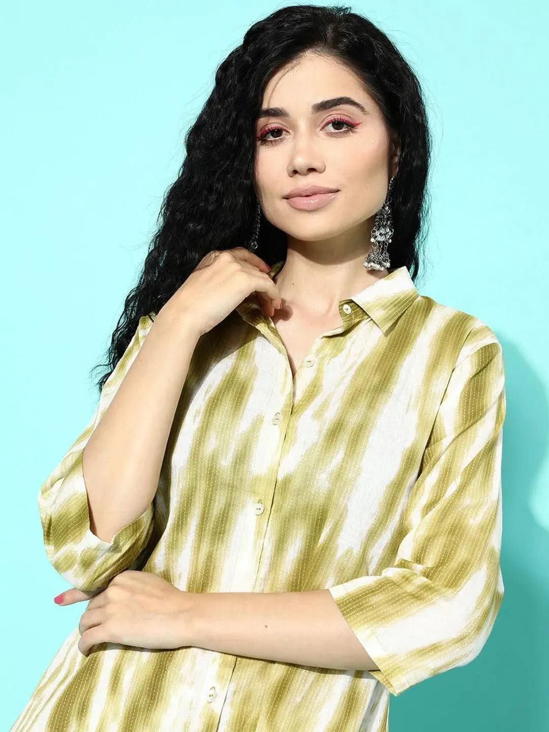 Anouk Olive Printed Cotton Night Suit