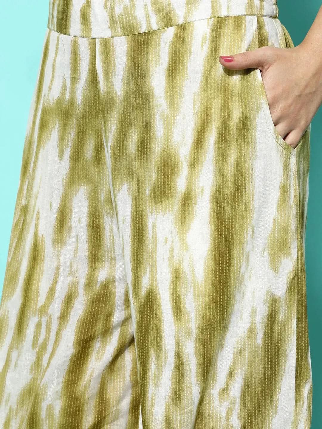 Anouk Olive Printed Cotton Night Suit