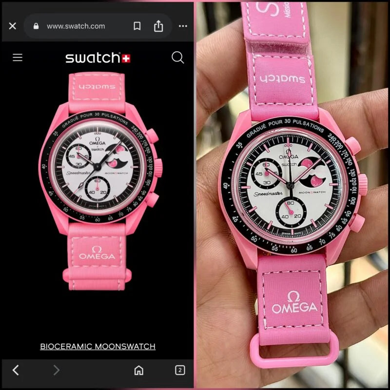 Omeg_a Sun-Moon Pink Watch