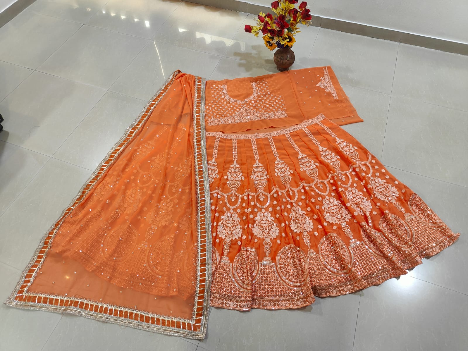 Orange Glow Designer Lehenga Choli