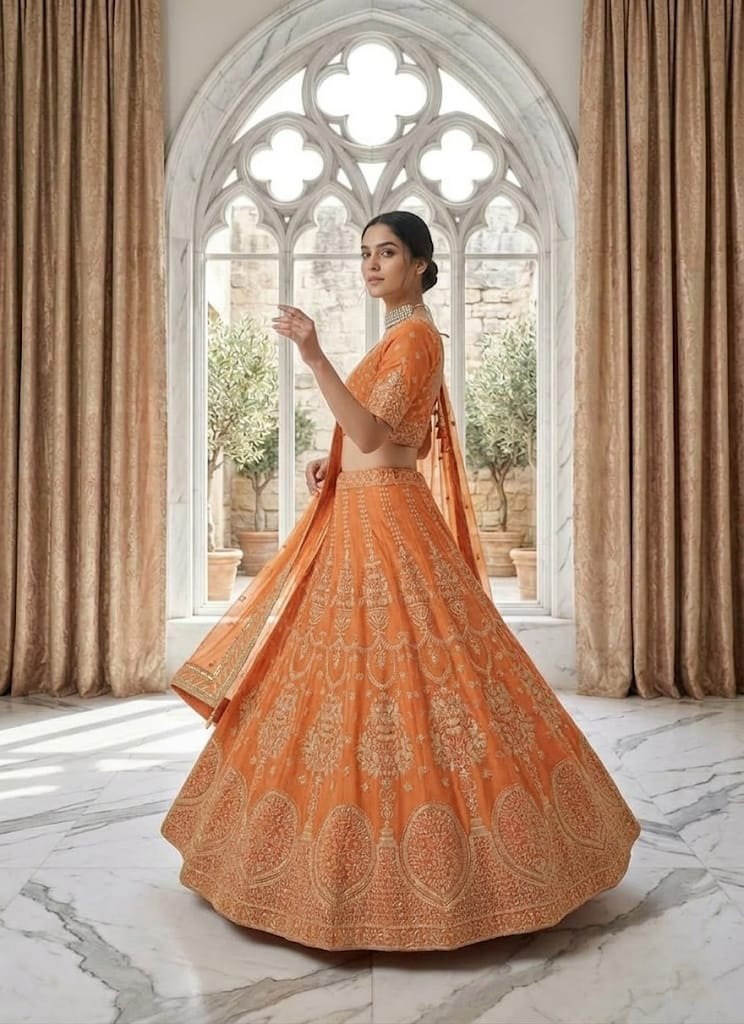 Orange Glow Designer Lehenga Choli