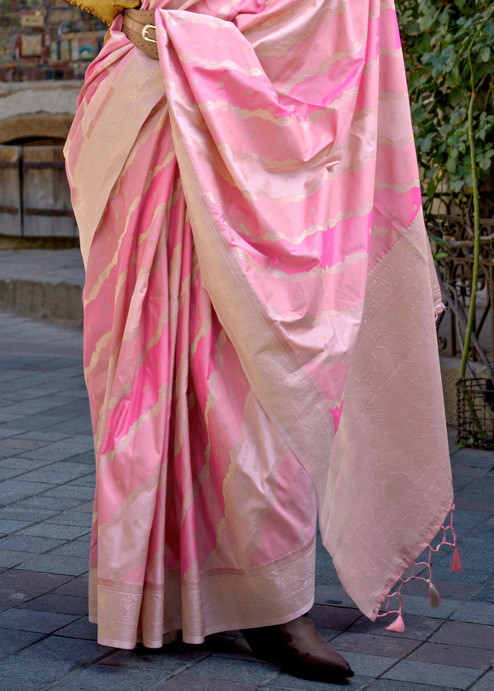 Peach Radiant Elegance Blended Silk Designer Saree