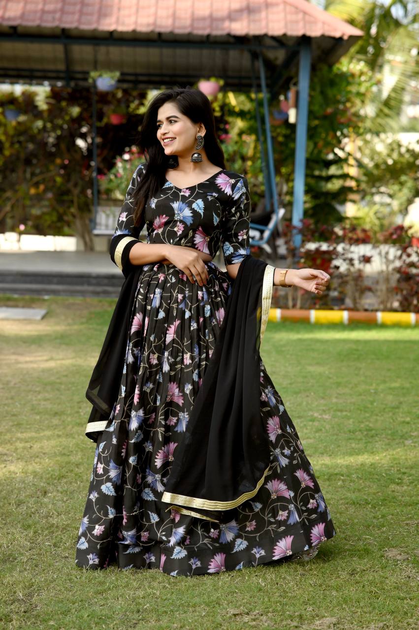Wedding Wear Black Sequence Work Lehenga choli