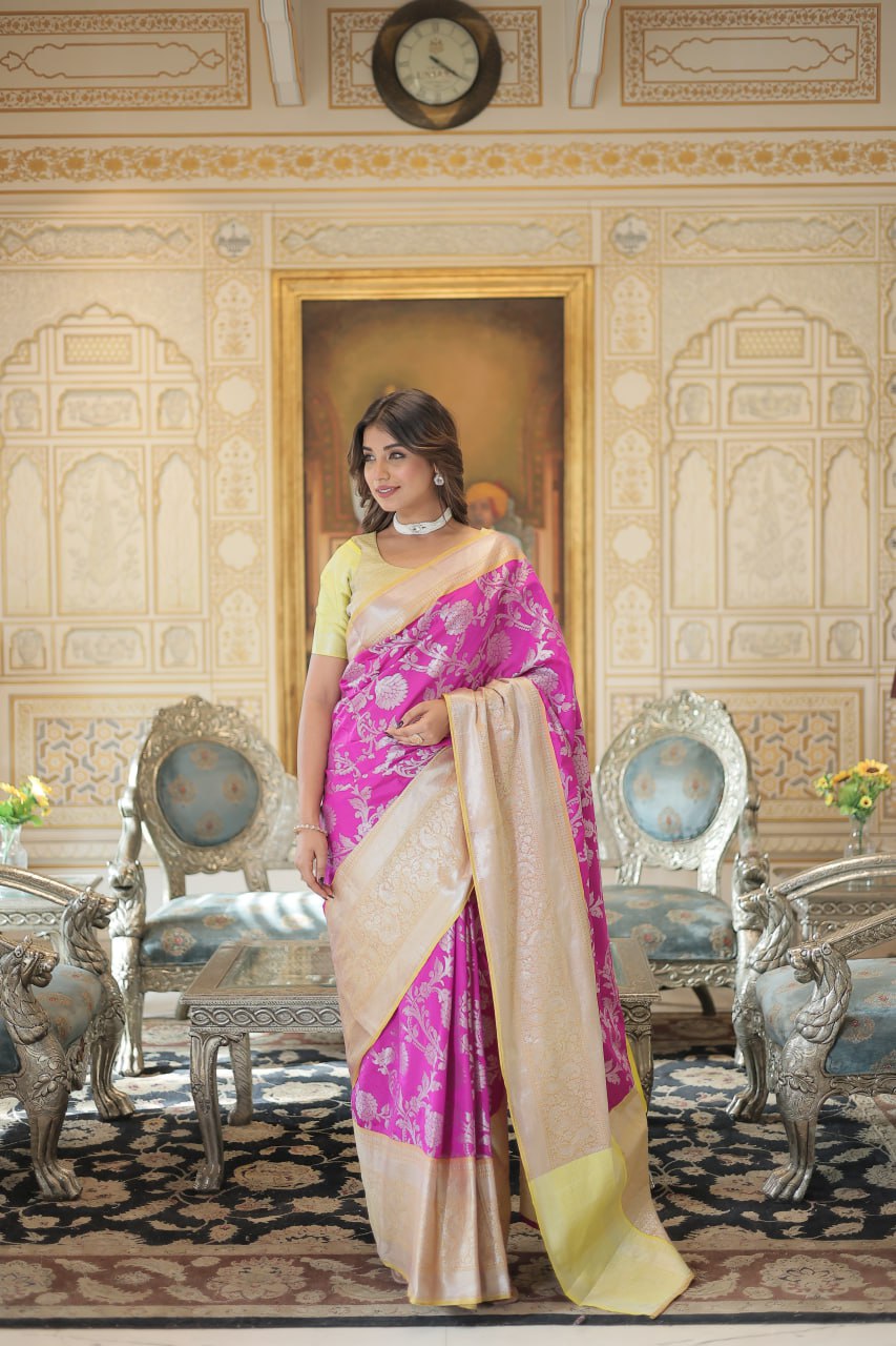 Purple Traditional Kanjivaram Silk Saree with Zari Weaving