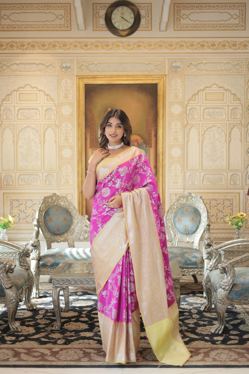 Purple Traditional Kanjivaram Silk Saree with Zari Weaving