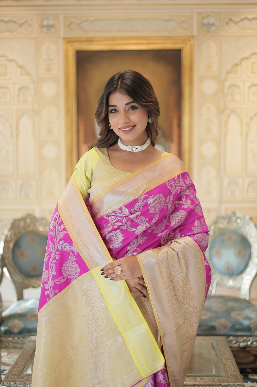 Purple Traditional Kanjivaram Silk Saree with Zari Weaving