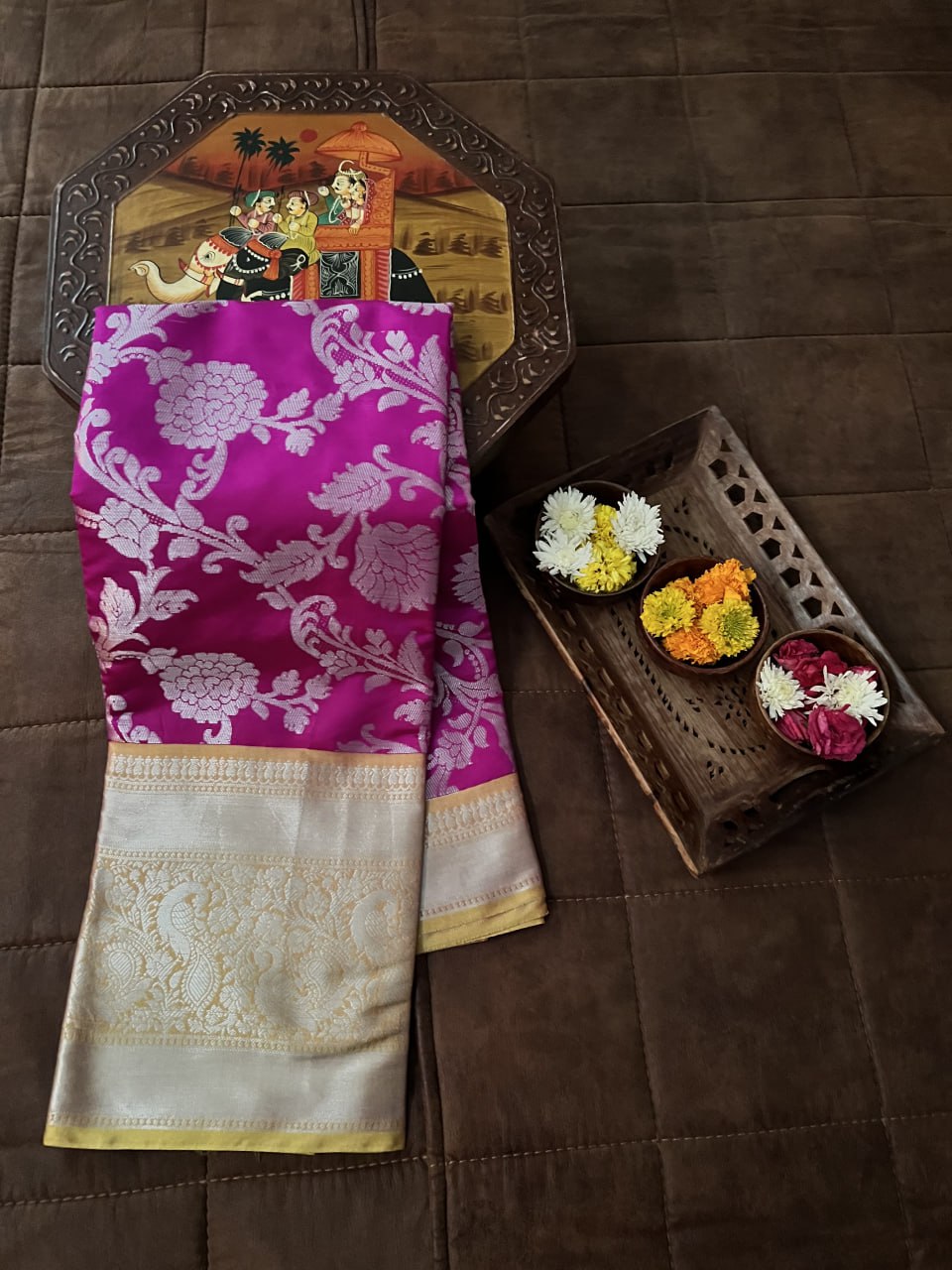 Purple Traditional Kanjivaram Silk Saree with Zari Weaving
