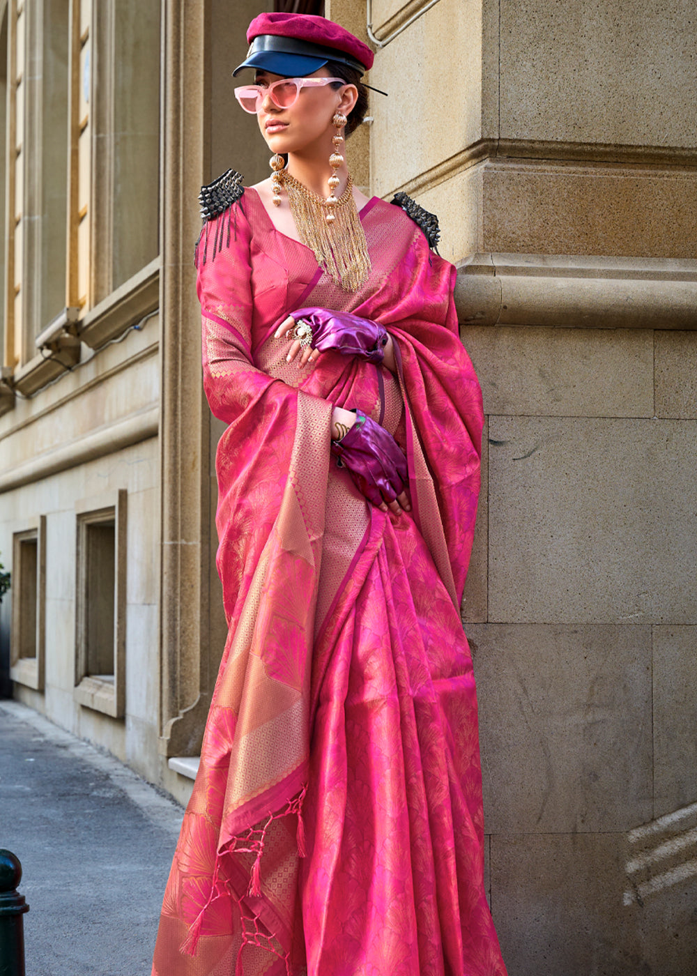 Pink Ethereal Organza Silk Saree – Graceful & Glamorous Drape