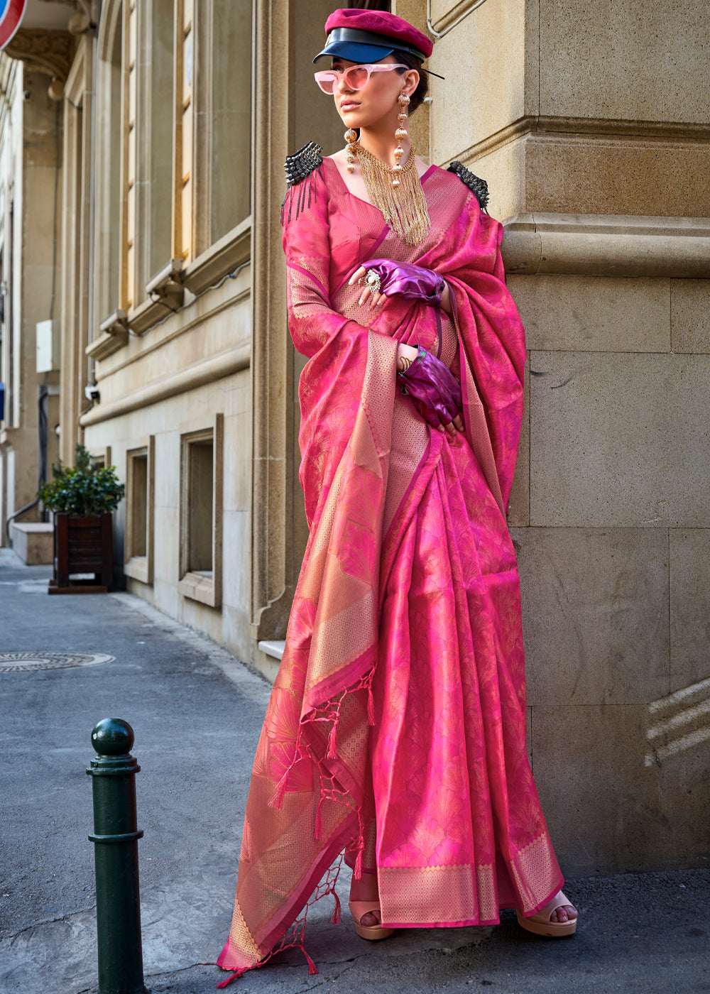 Pink Ethereal Organza Silk Saree – Graceful & Glamorous Drape