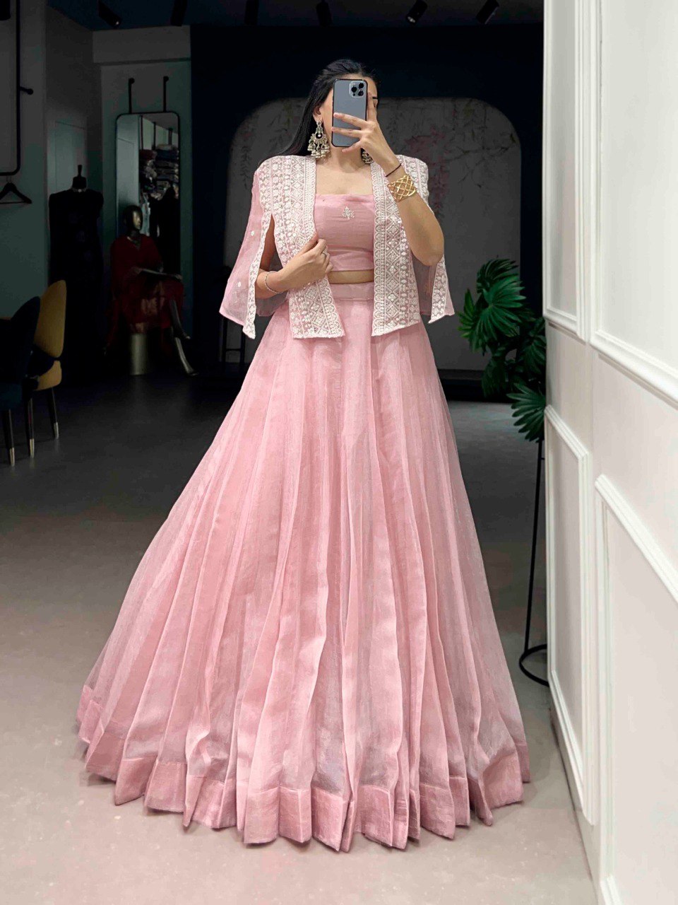 Pink Crush Lehenga Set with Designer Koti