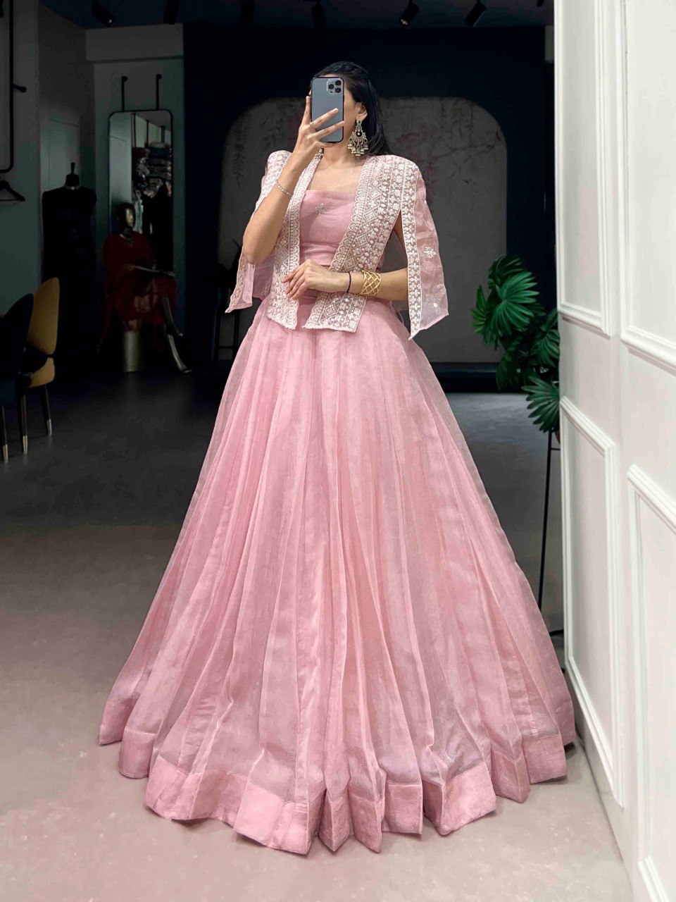 Pink Crush Lehenga Set with Designer Koti
