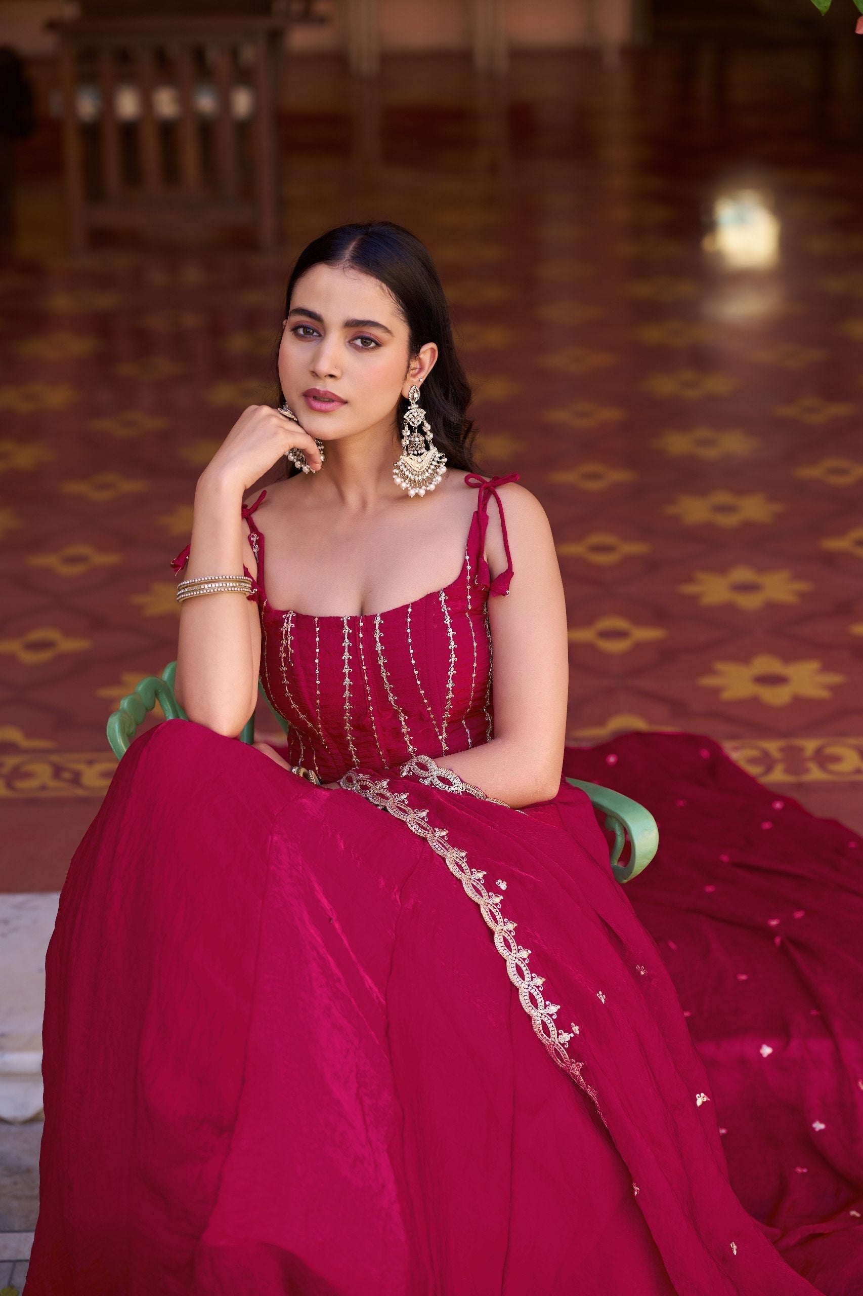 Pink Designer Fendi Sequins Lehenga Choli