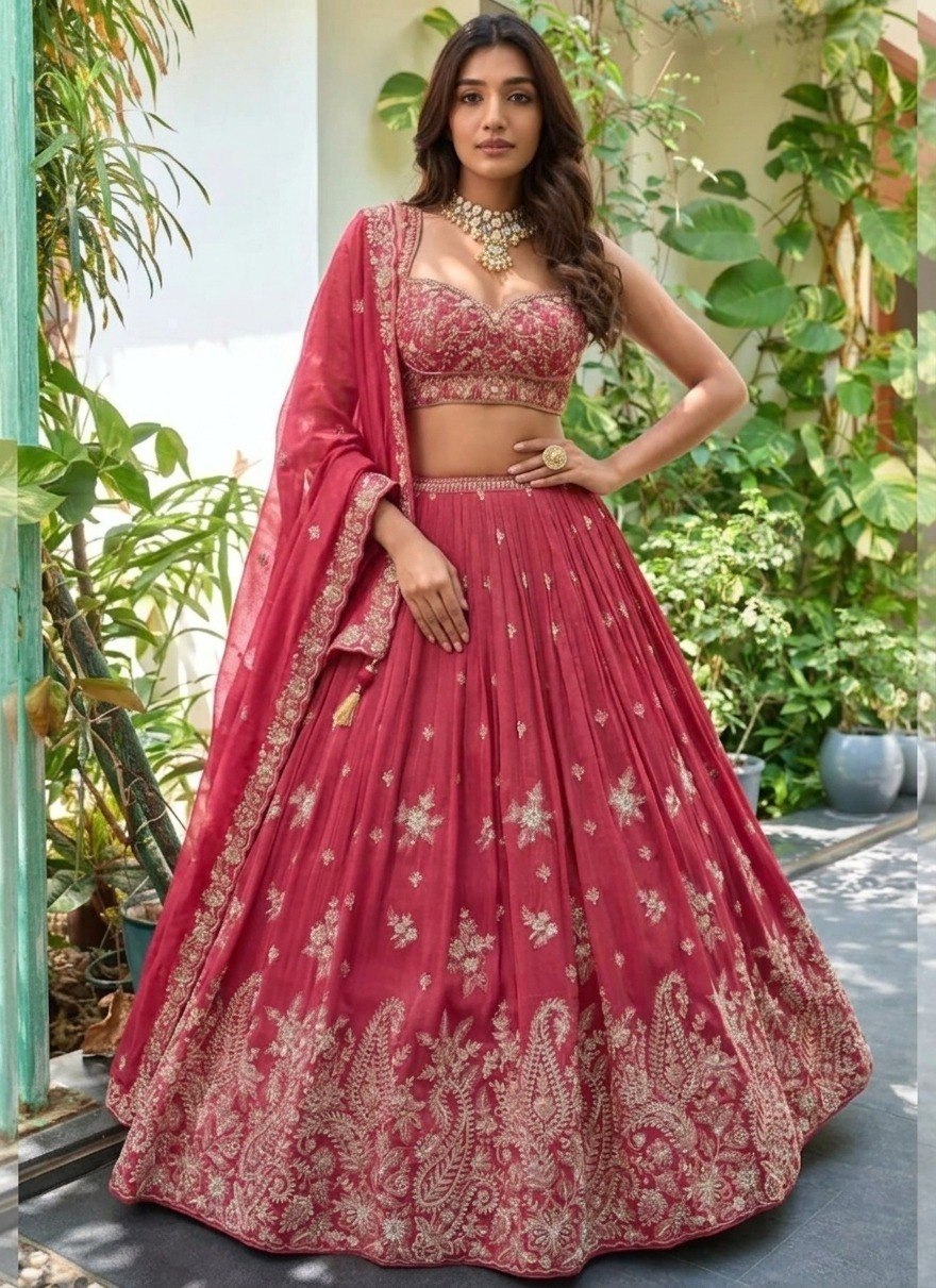 Pink Dori & Sequence Work Lehenga