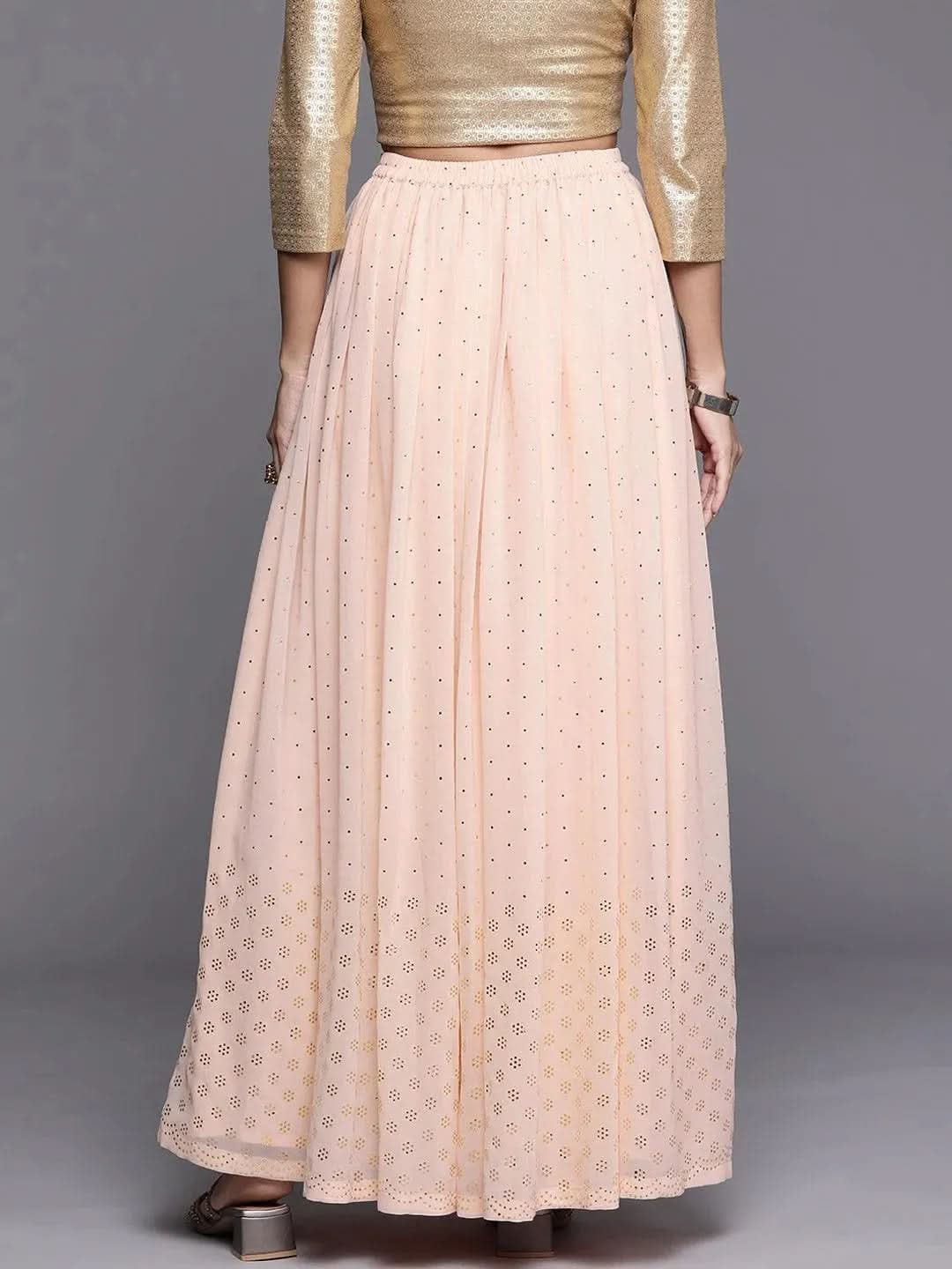 Anouk Pink Embellished Georgette Skirt