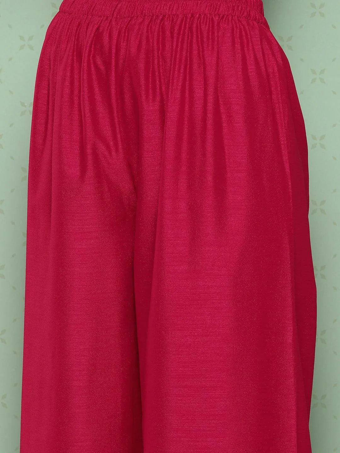 Anouk Pink Embroidered Silk Blend Straight Suit With Dupatta