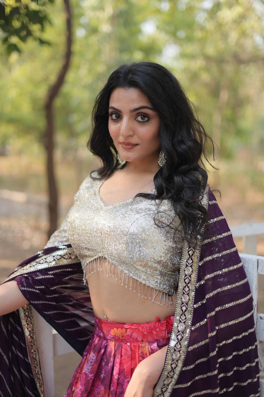Pink Exquisite Digital Printed Georgette Lehenga Choli Collection