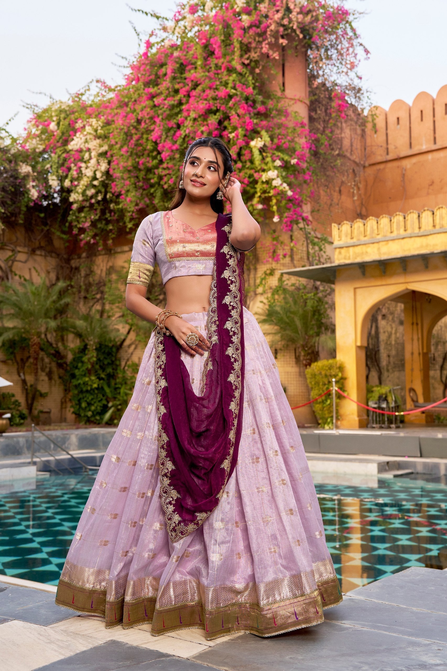 Pink Paithani Lehenga Set