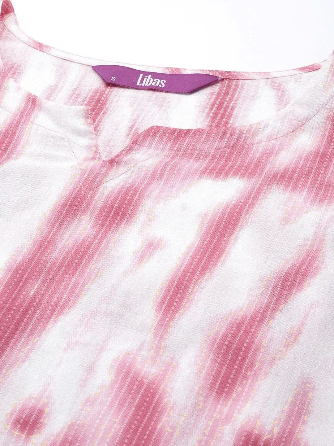 Anouk Pink Printed Cotton Night Suit