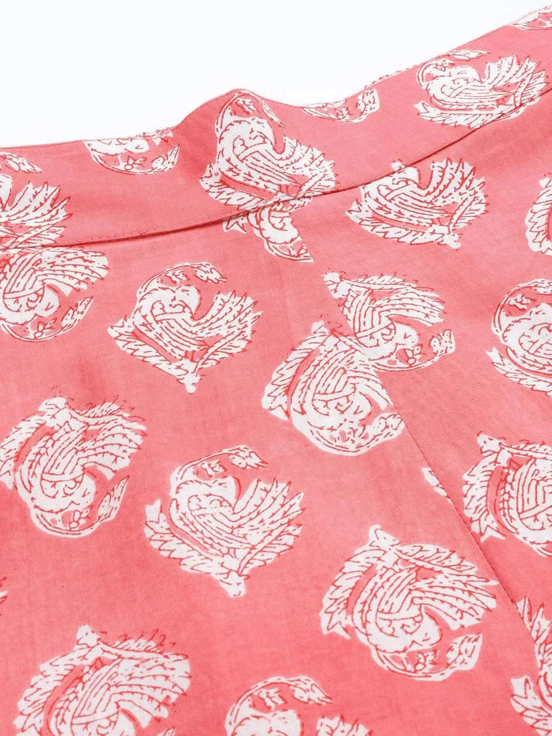 Anouk Pink Printed Cotton Night Suit