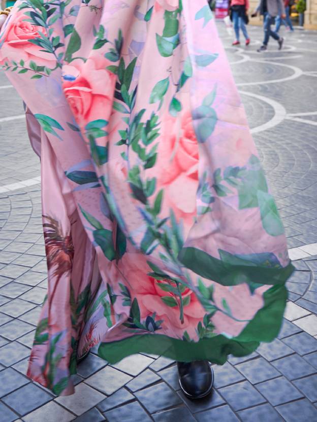 Pink Printed Elegant Crepe Silk Saree with Digital Print – Party & Traditional Wear