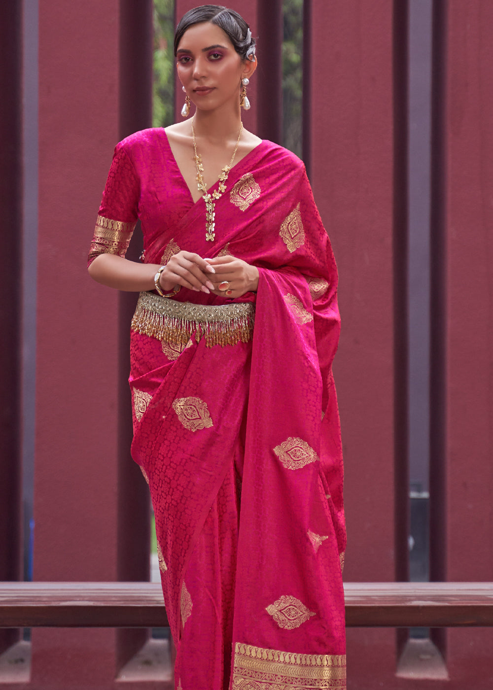Pink Regal Woven Pure Silk Banarasi Saree