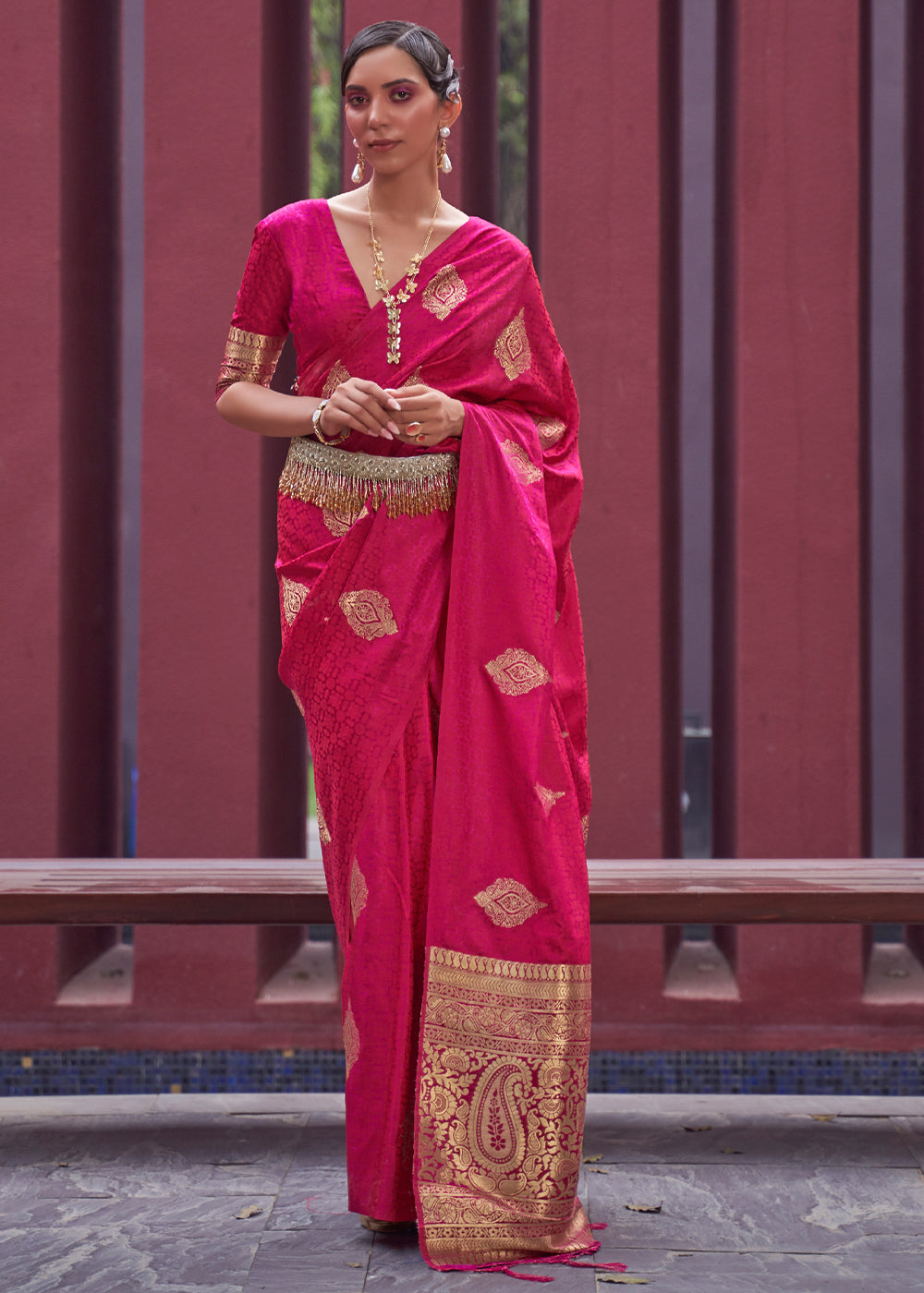 Pink Regal Woven Pure Silk Banarasi Saree