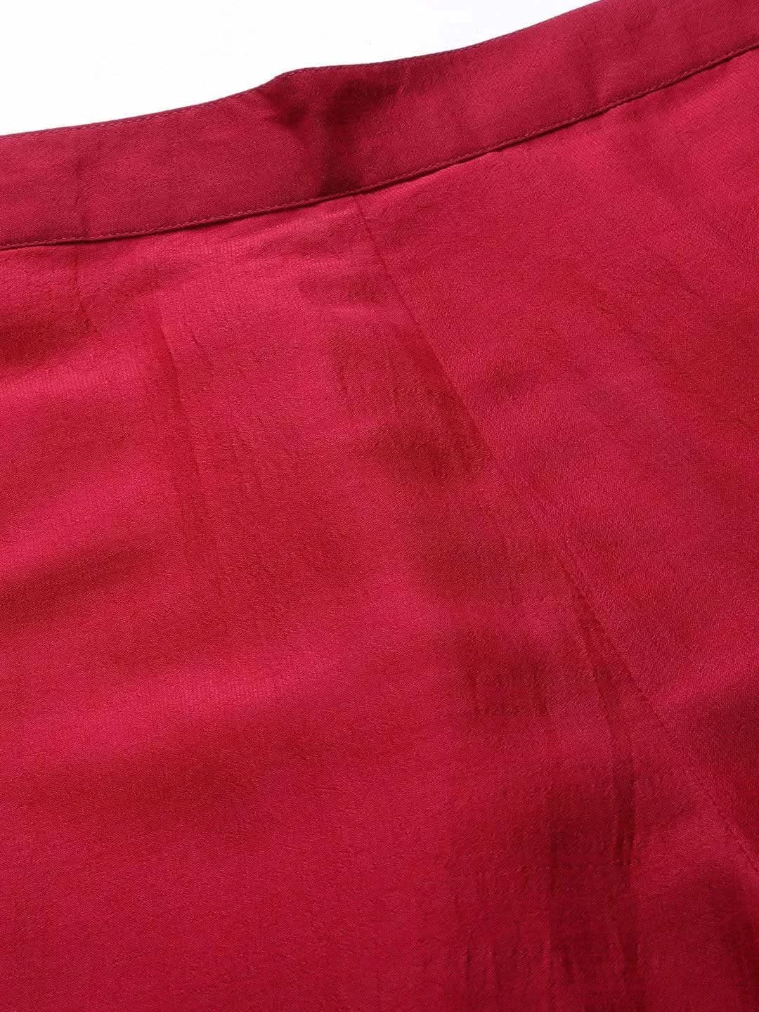 Anouk Pink Solid Silk Trousers