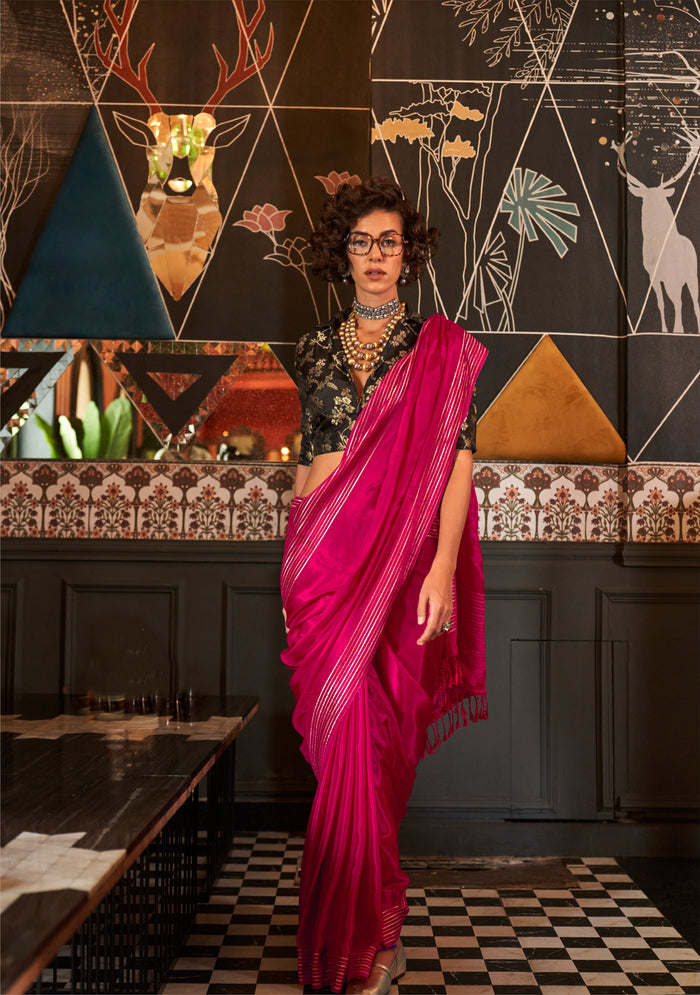 Pink Timeless Blended Silk Saree – A Perfect Blend of Tradition & Elegance