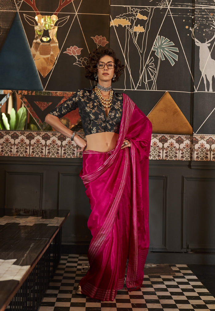 Pink Timeless Blended Silk Saree – A Perfect Blend of Tradition & Elegance