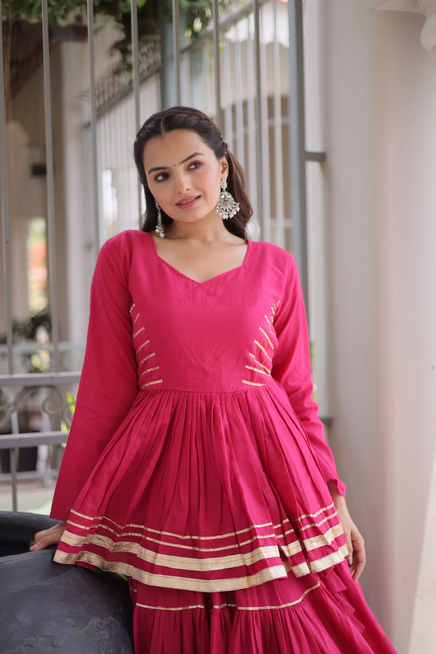 Pink Traditional Cora Cotton Lehenga Set