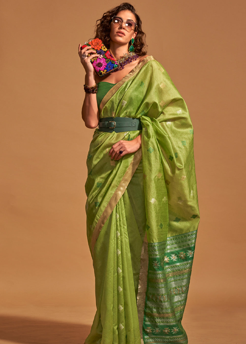 Pista Elegant Banarasi Blended Silk Saree with Intricate Timeless Design – Ideal for Grand Occasions