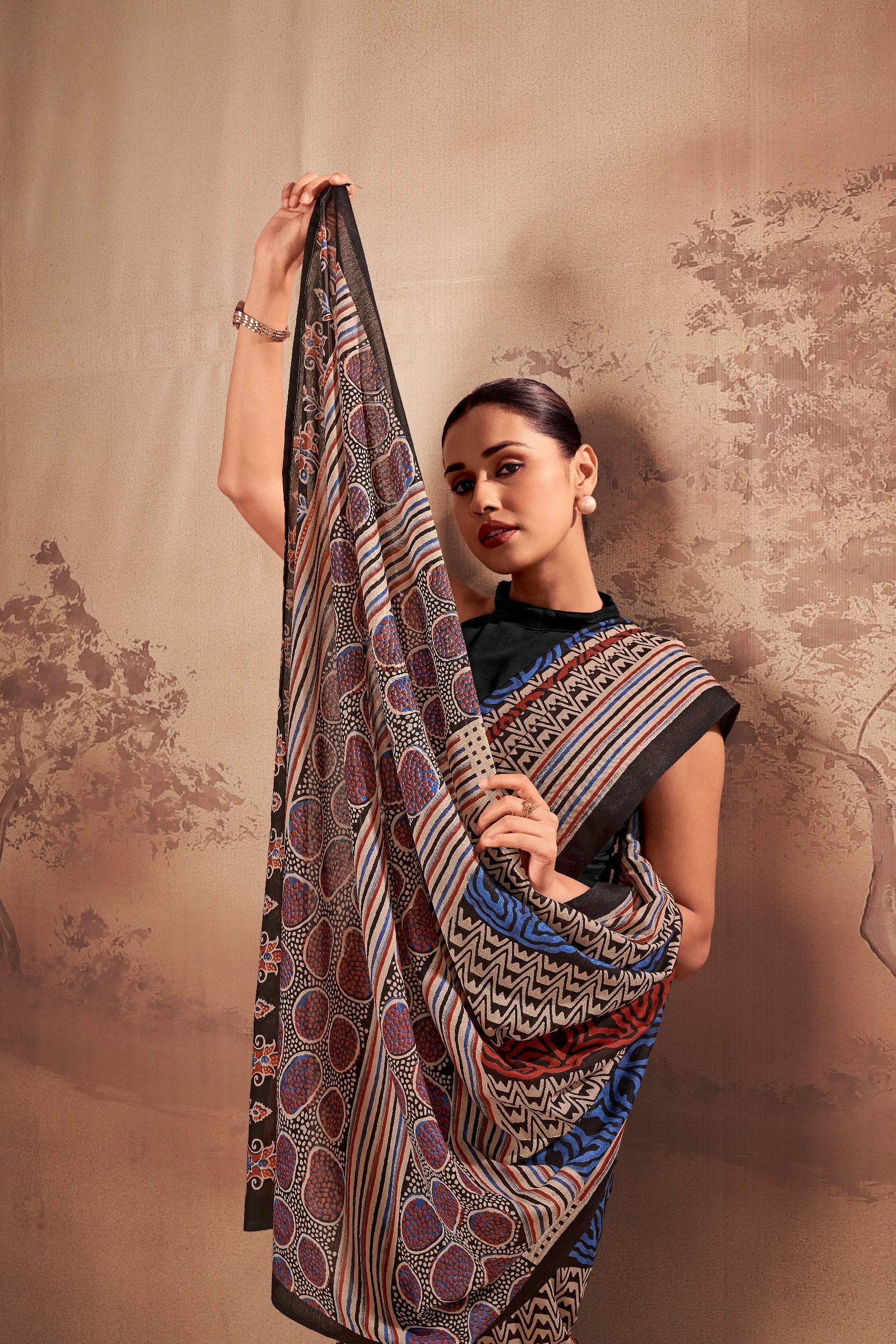 Poly Mal Cotton Printed Saree