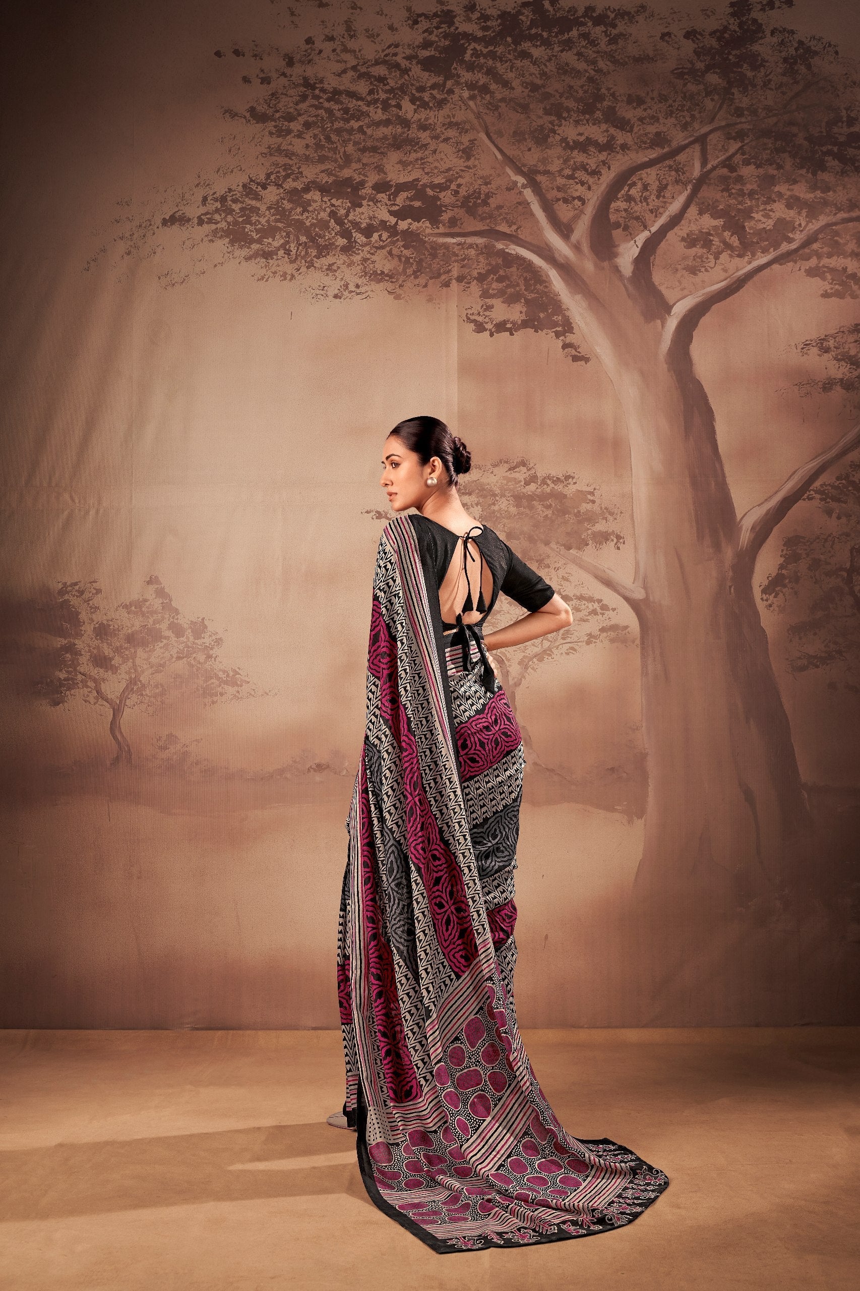 Poly Mal Cotton Printed Saree