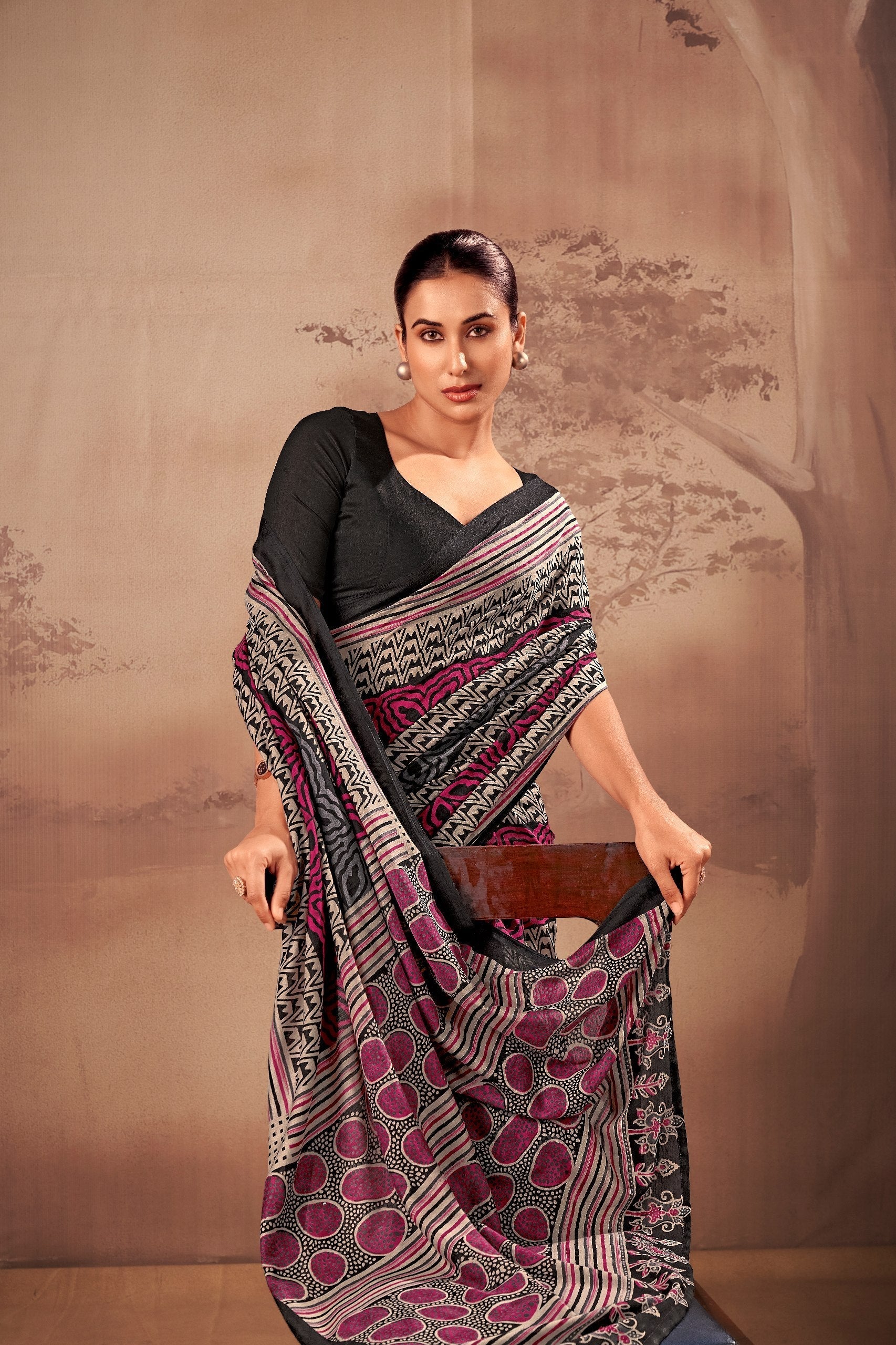 Poly Mal Cotton Printed Saree