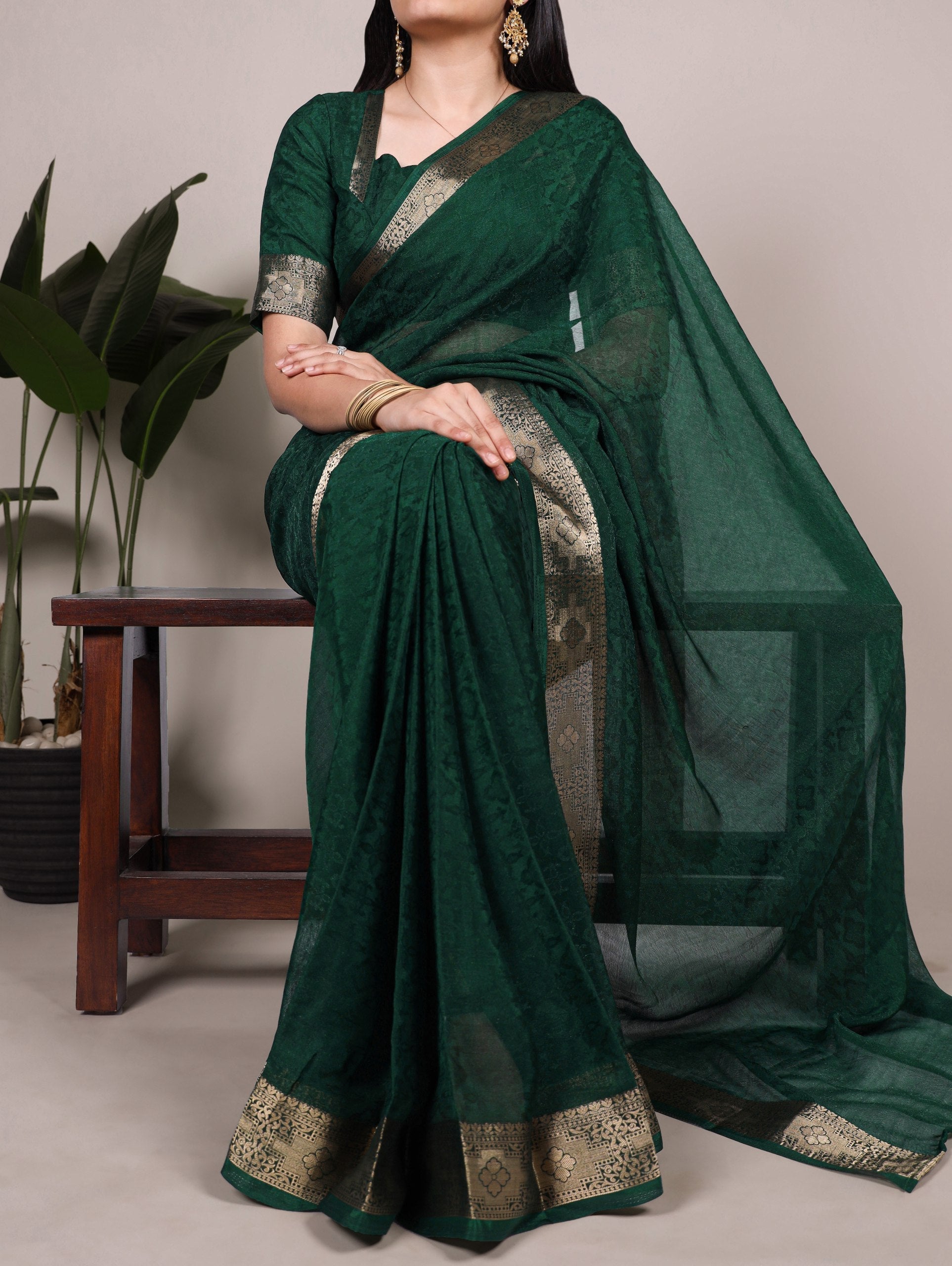 Poly Shimmer Zari Weaving Saree with Matching Unstitched Blouse Piece – Festive & Wedding Party Wear Saree for Women