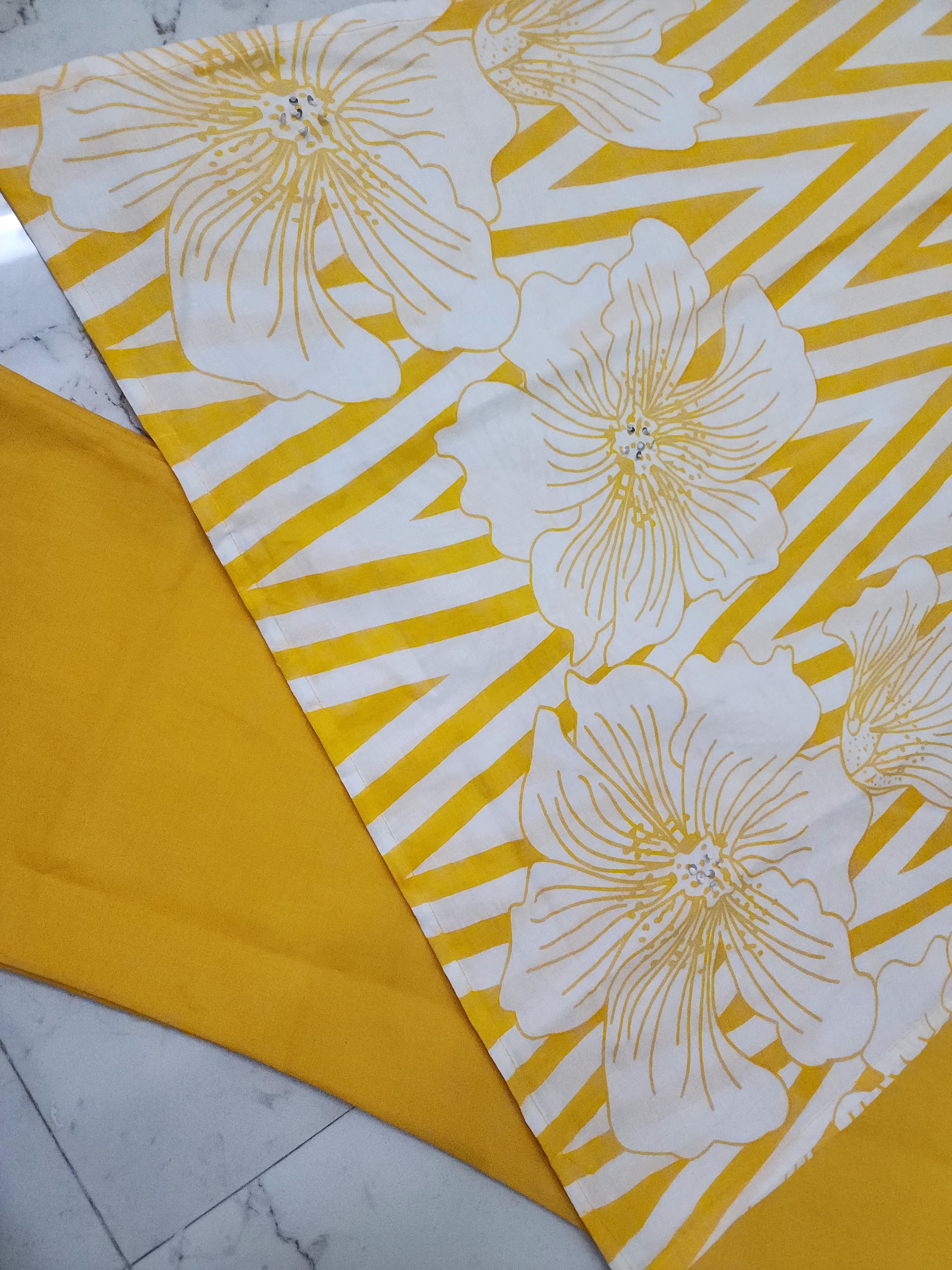 Printed 60x60 Cotton Co-ord Set with Sequence & Moti Work