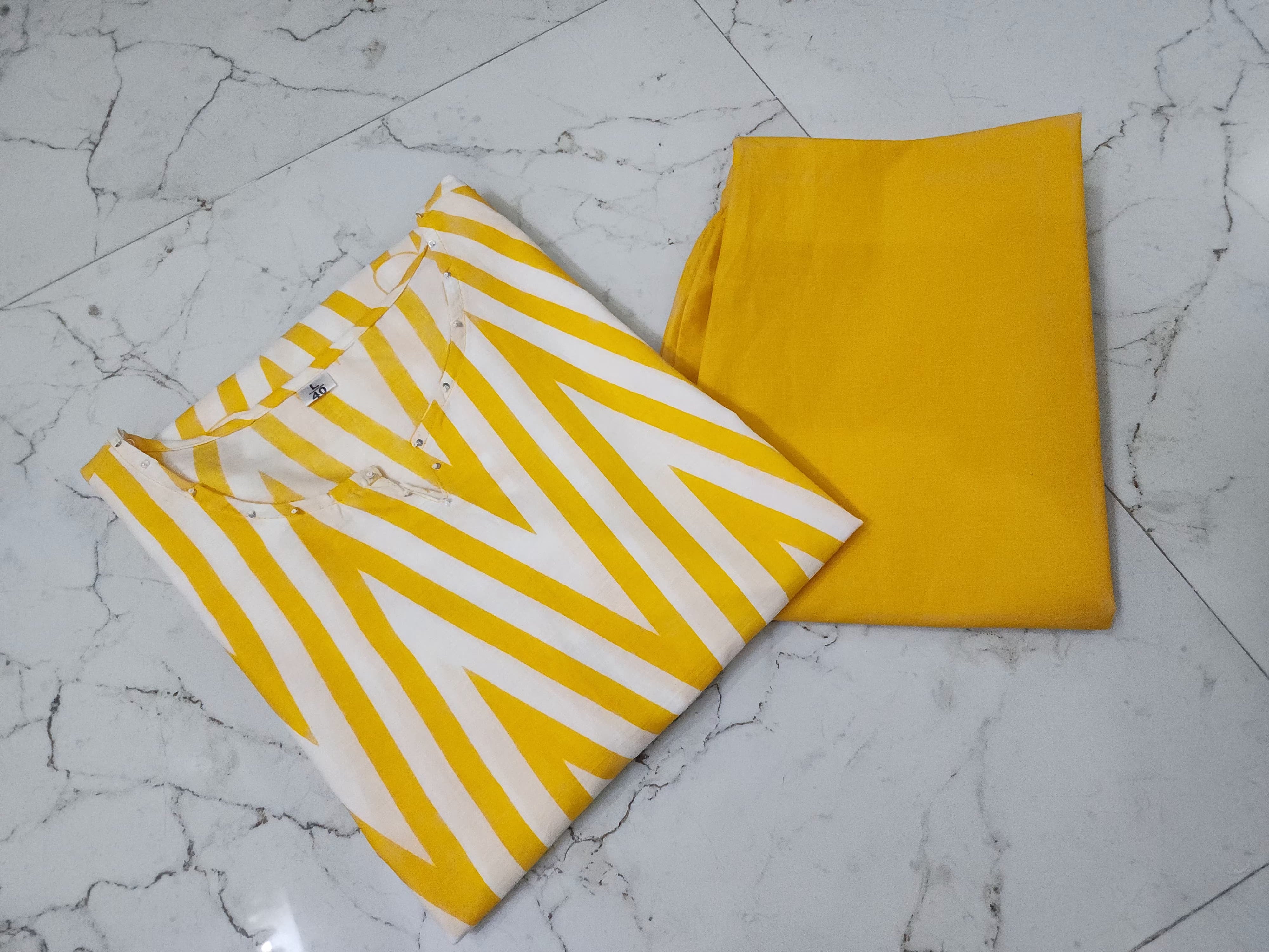 Printed 60x60 Cotton Co-ord Set with Sequence & Moti Work