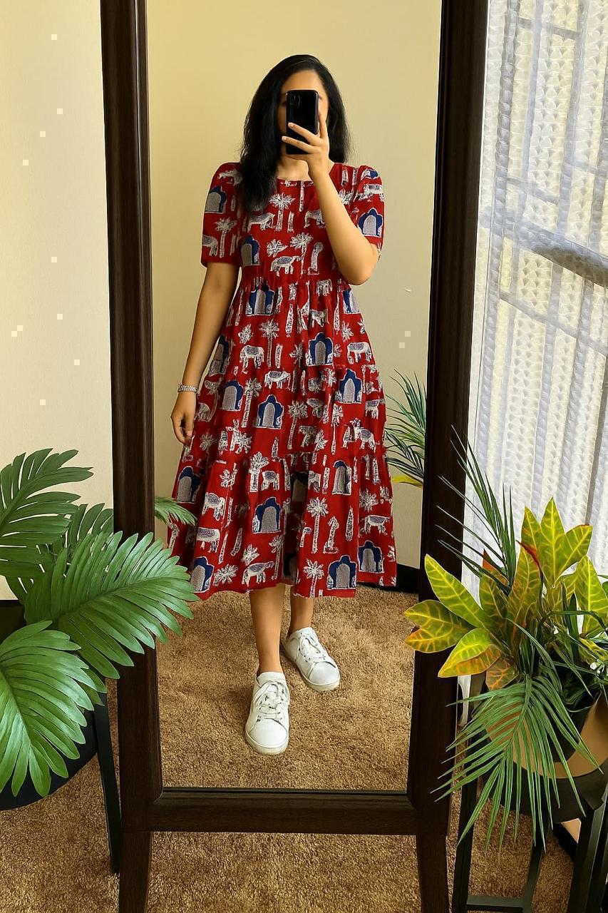 Printed Cotton 60/60 Midi Dress for Women